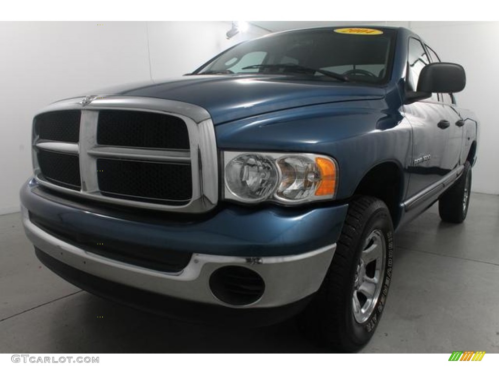 2004 Ram 1500 SLT Quad Cab 4x4 - Atlantic Blue Pearl / Dark Slate Gray photo #2