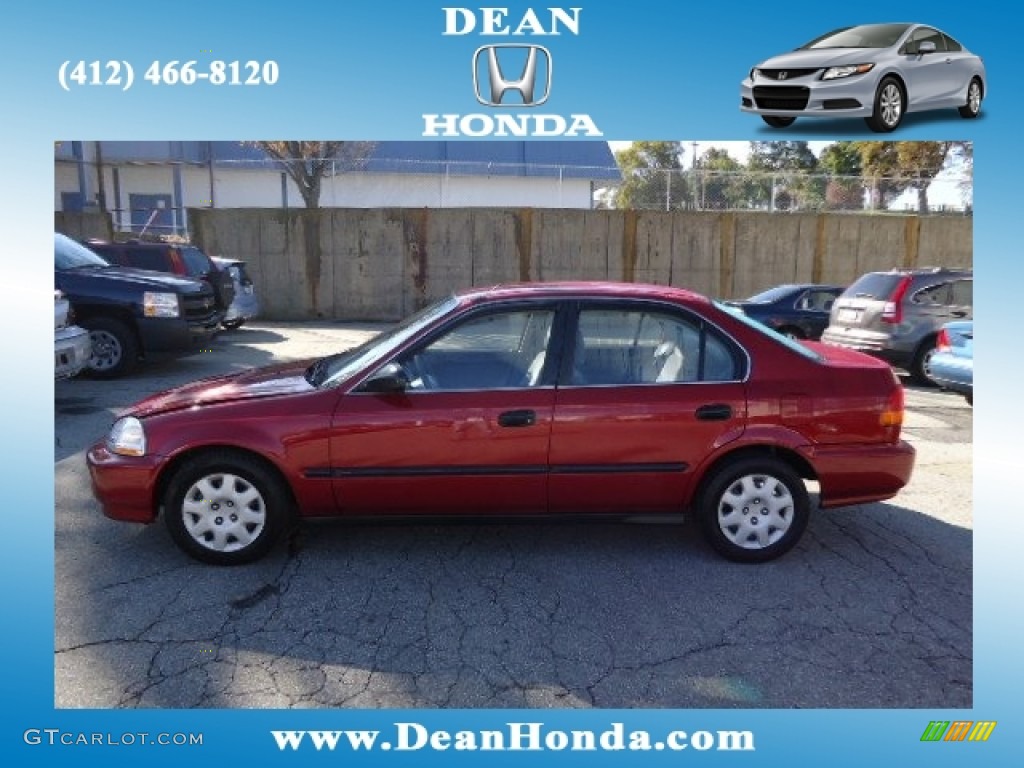 1998 Civic LX Sedan - Inza Red Pearl / Gray photo #1
