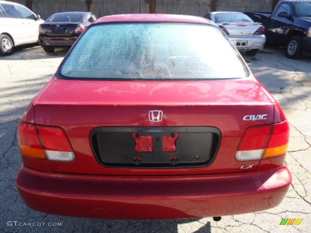 1998 Civic LX Sedan - Inza Red Pearl / Gray photo #3