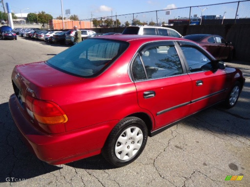 1998 Civic LX Sedan - Inza Red Pearl / Gray photo #4