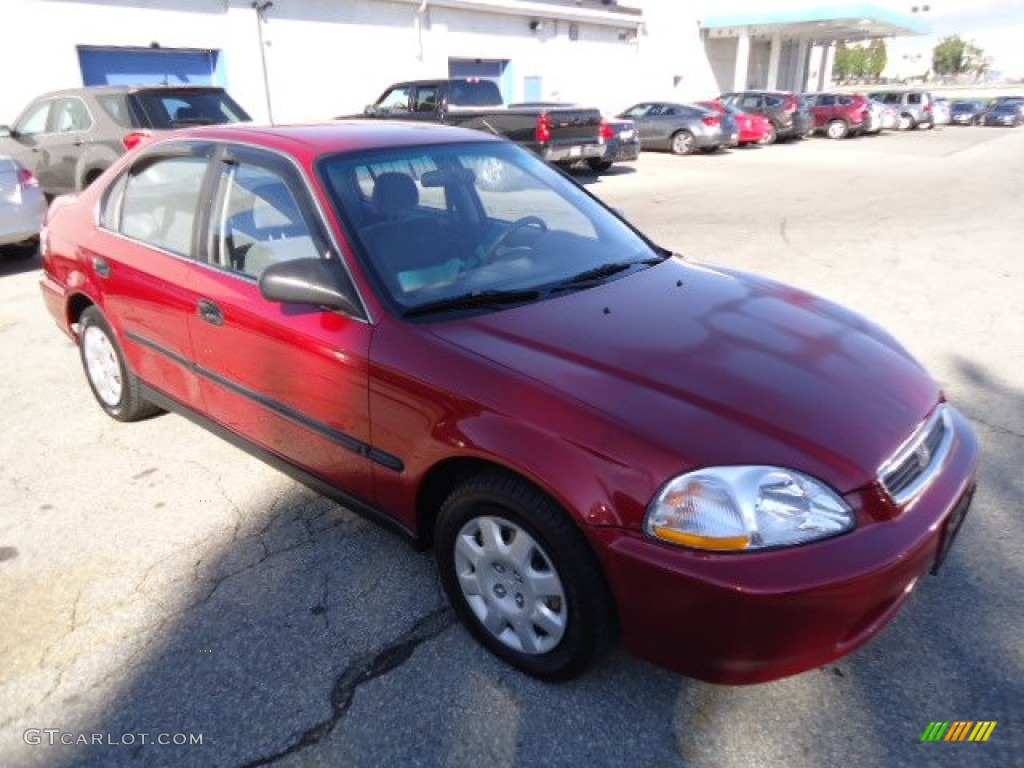 1998 Civic LX Sedan - Inza Red Pearl / Gray photo #6