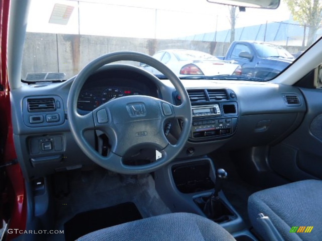 1998 Civic LX Sedan - Inza Red Pearl / Gray photo #13