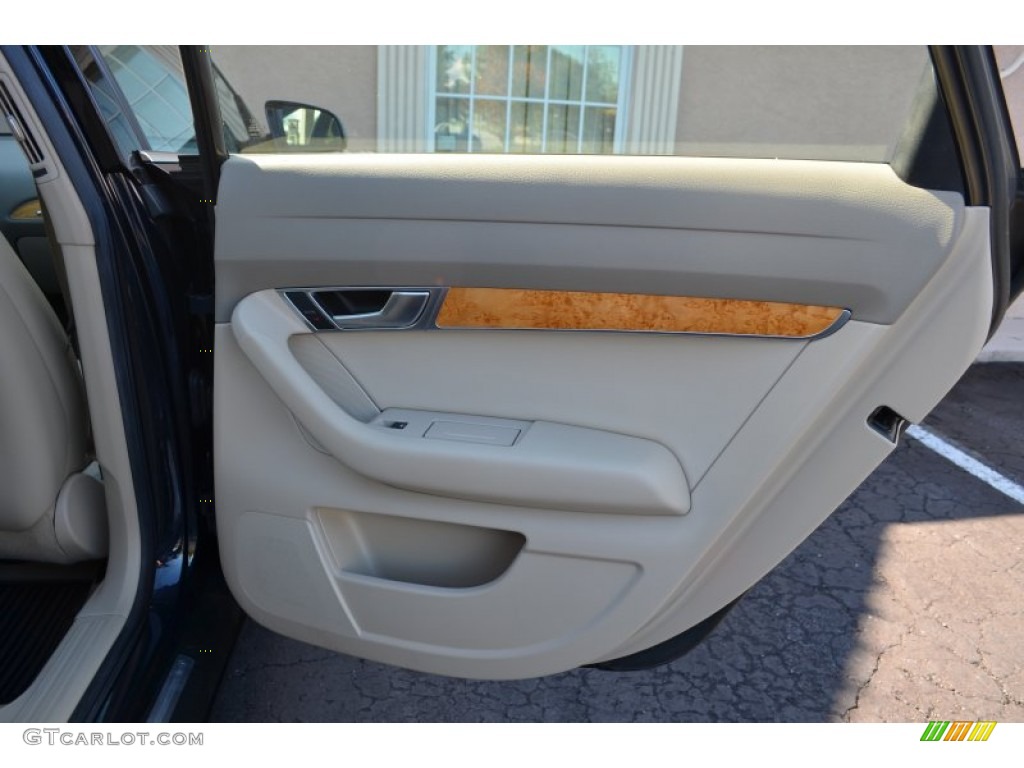 2007 Audi A6 3.2 quattro Sedan Cardamom Beige Door Panel Photo #72030602