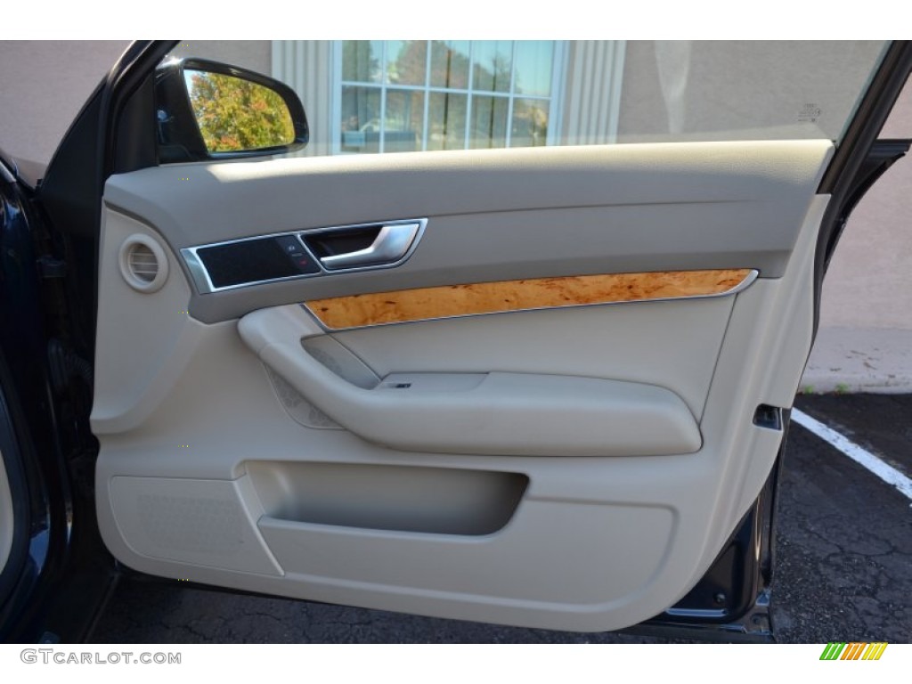 2007 Audi A6 3.2 quattro Sedan Cardamom Beige Door Panel Photo #72030620
