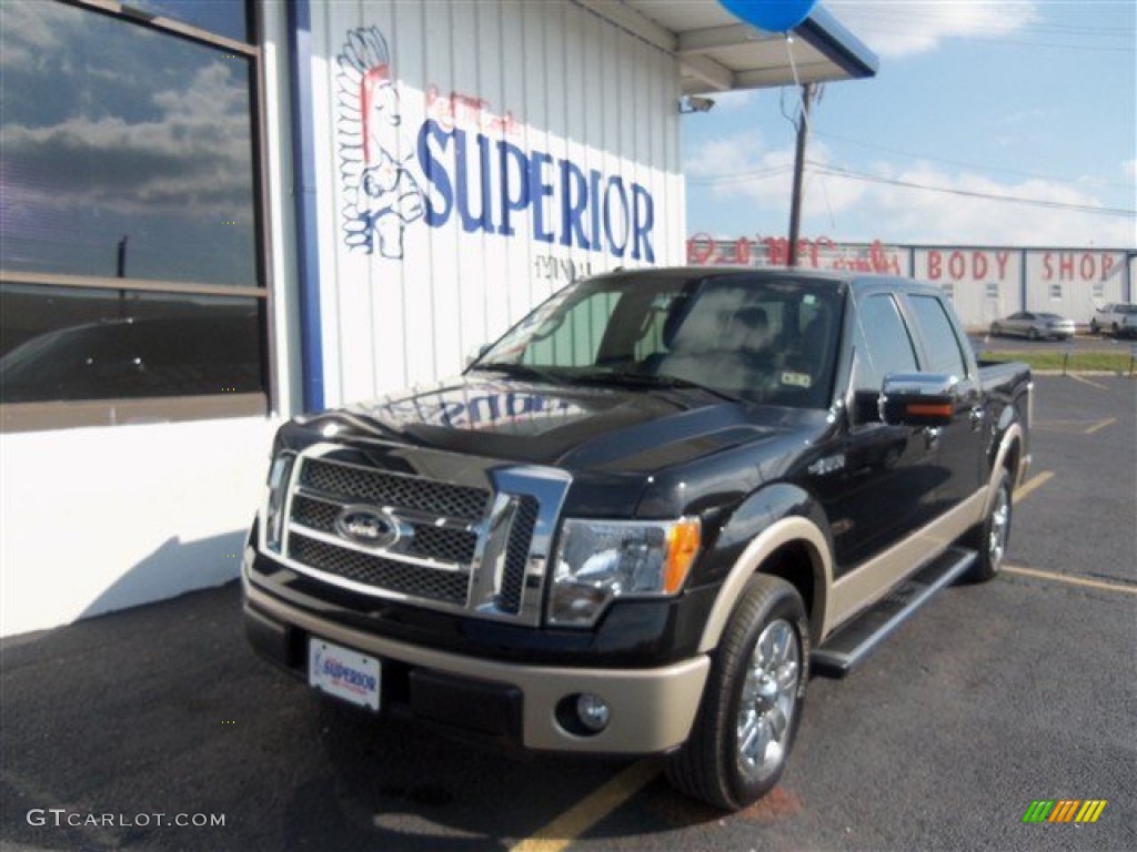 2010 F150 Lariat SuperCrew - Tuxedo Black / Tan photo #1