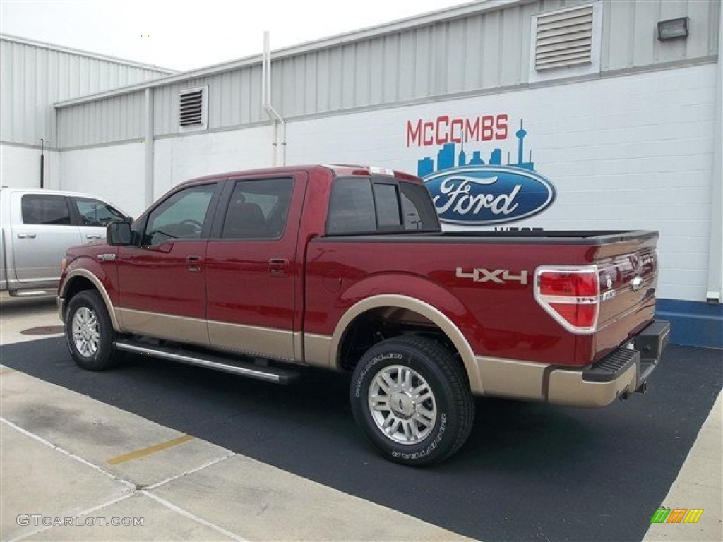 2013 F150 Lariat SuperCrew 4x4 - Ruby Red Metallic / Adobe photo #3