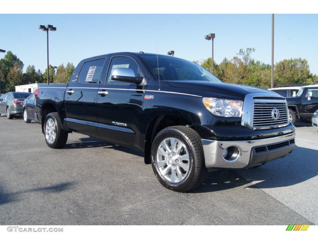 2012 Tundra Platinum CrewMax 4x4 - Black / Black photo #7