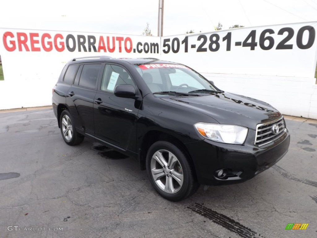 2009 Highlander Sport - Black / Sand Beige photo #1