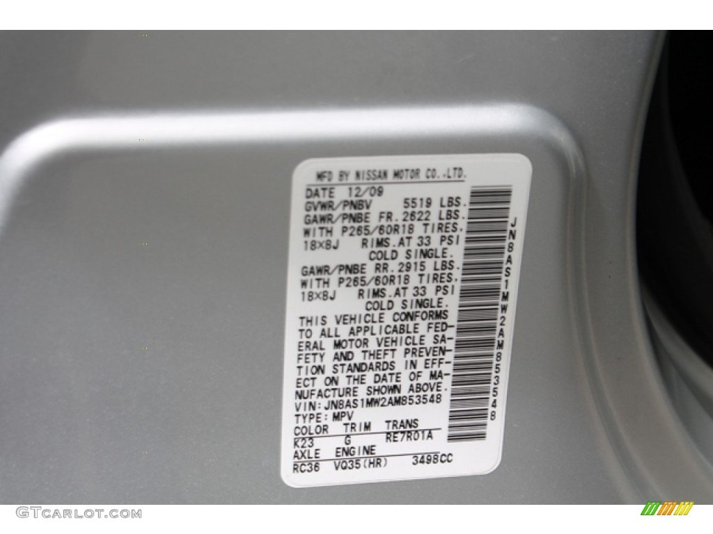 2010 FX 35 AWD - Liquid Platinum / Graphite photo #32