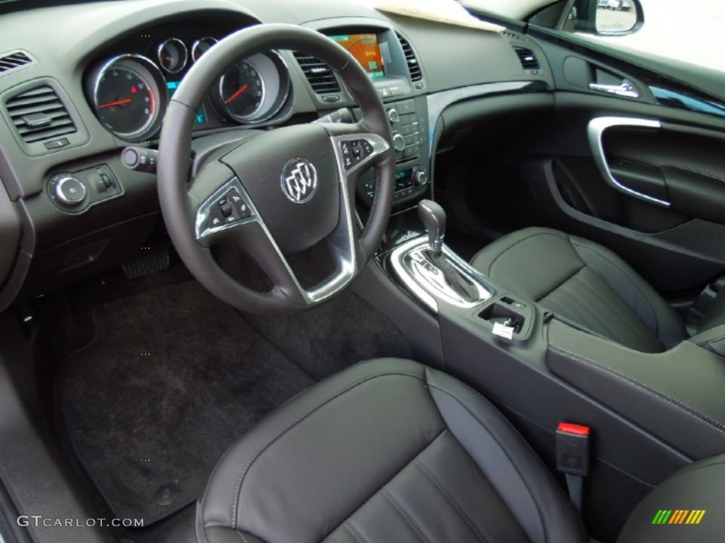 Ebony Interior 2013 Buick Regal Turbo Photo #72048619
