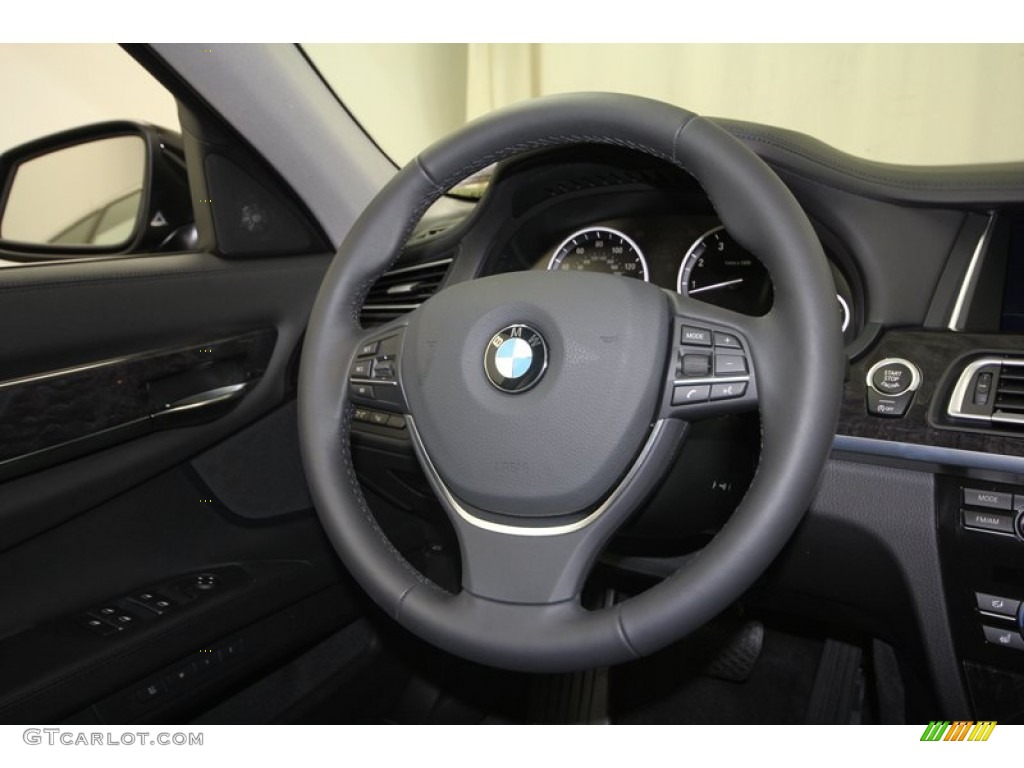 2013 BMW 7 Series 740Li Sedan Black Steering Wheel Photo #72049606