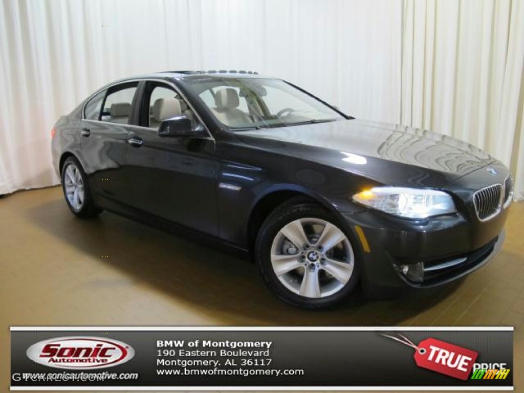 2013 5 Series 528i Sedan - Dark Graphite Metallic II / Oyster/Black photo #1