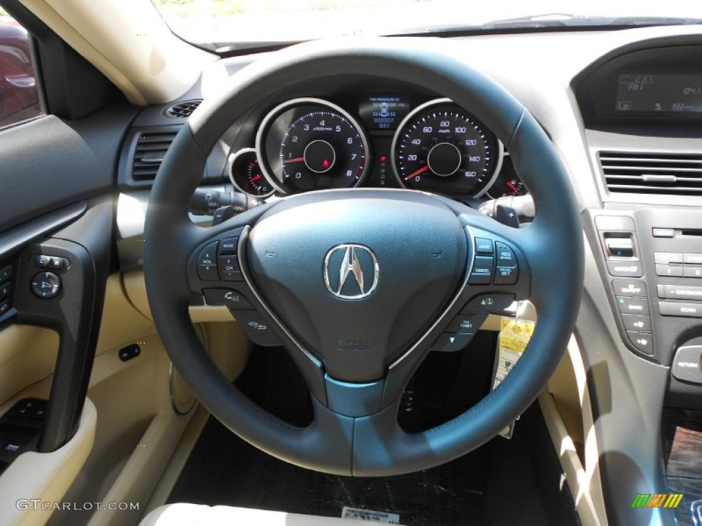 2012 Acura TL 3.5 Parchment Steering Wheel Photo #72050846