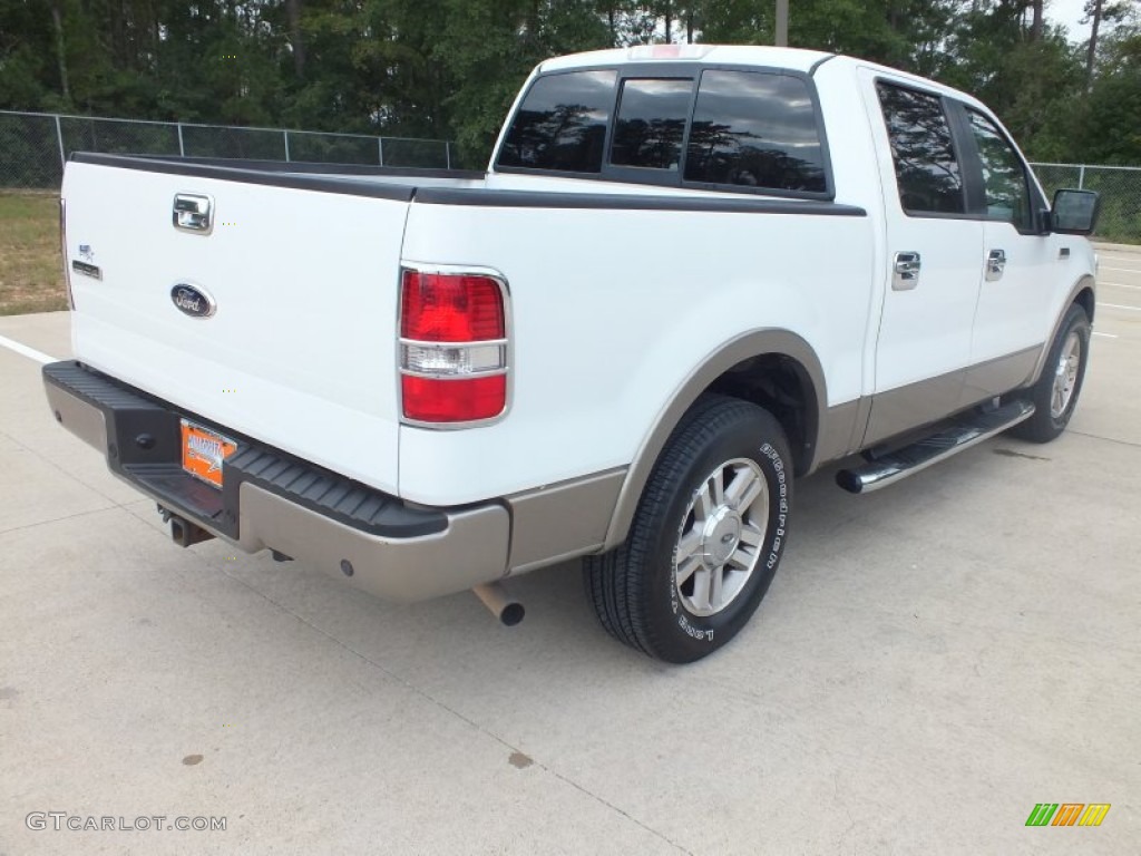 2006 F150 Lariat SuperCrew - Oxford White / Tan photo #5