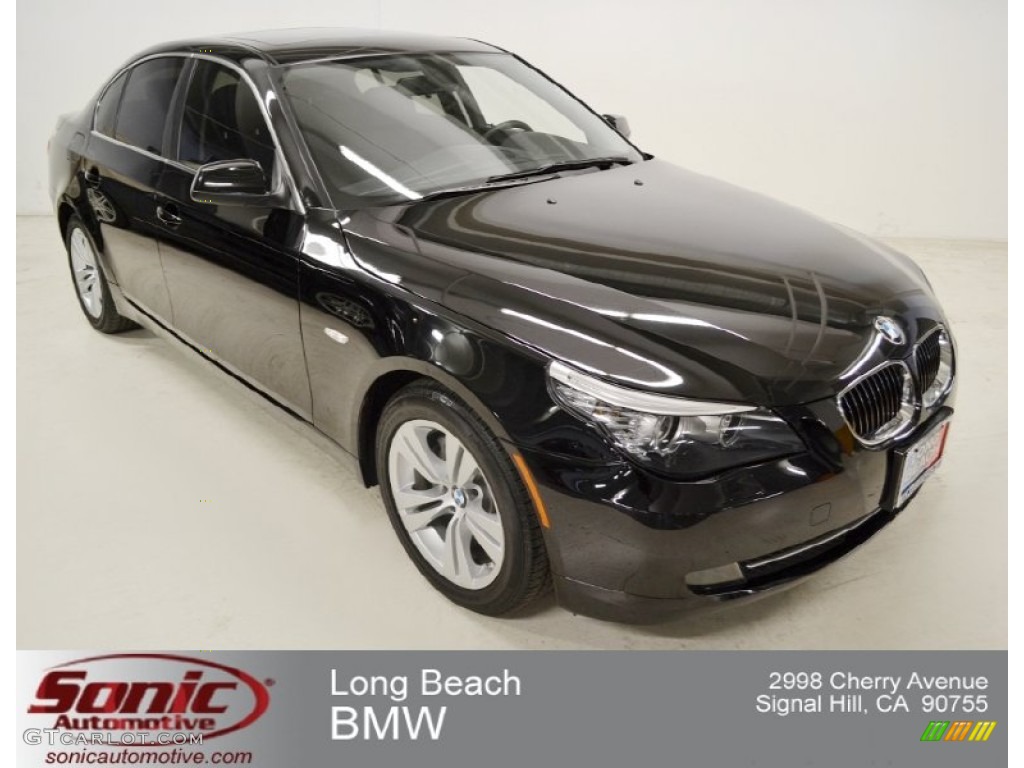 2010 5 Series 528i Sedan - Jet Black / Black photo #1