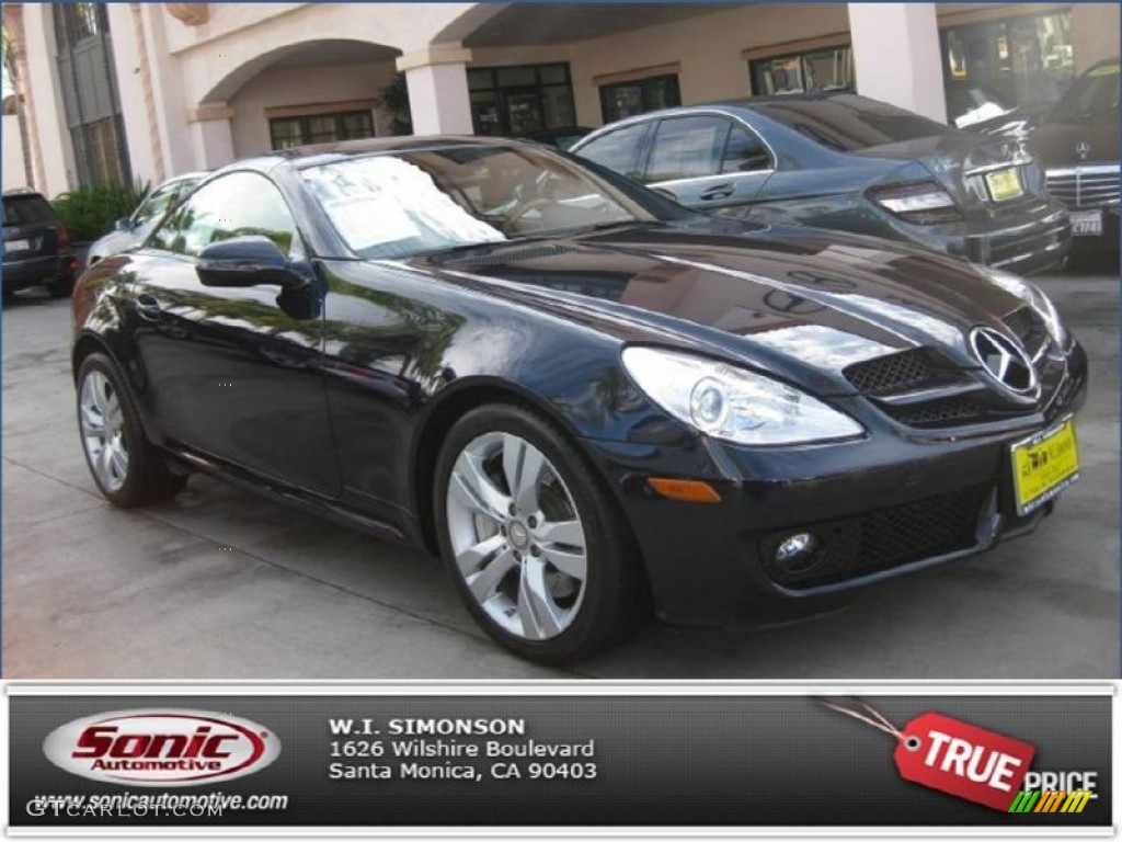 2009 SLK 350 Roadster - Capri Blue Metallic / Black/Beige photo #1