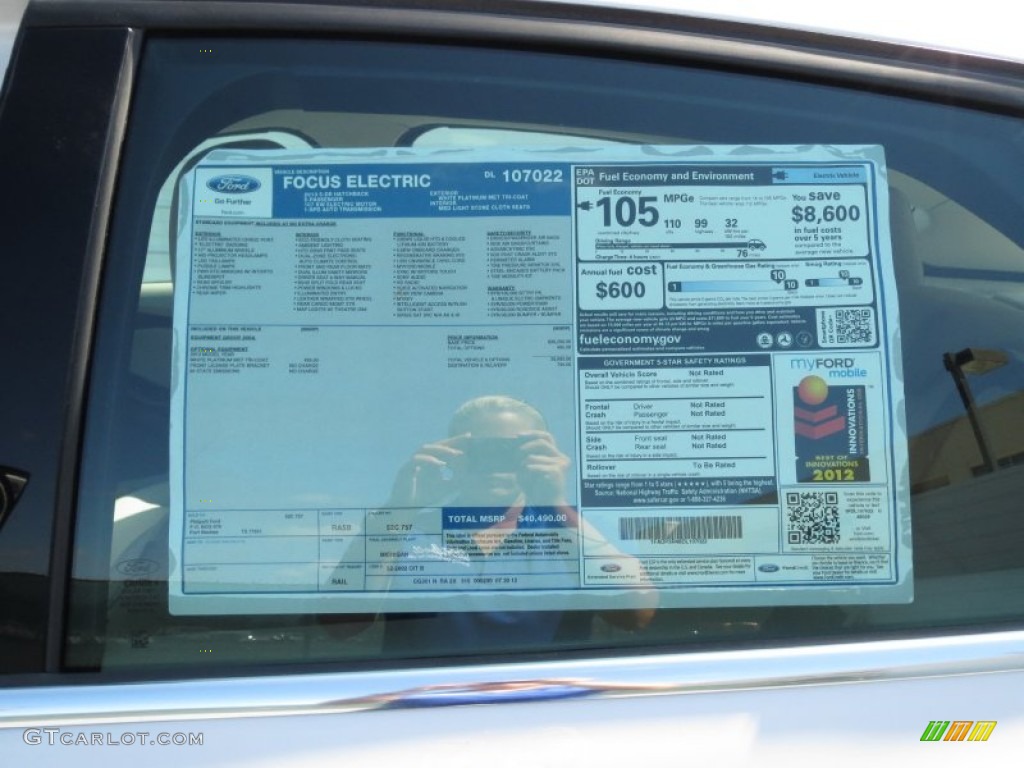 2013 Ford Focus Electric Hatchback Window Sticker Photo #72062737