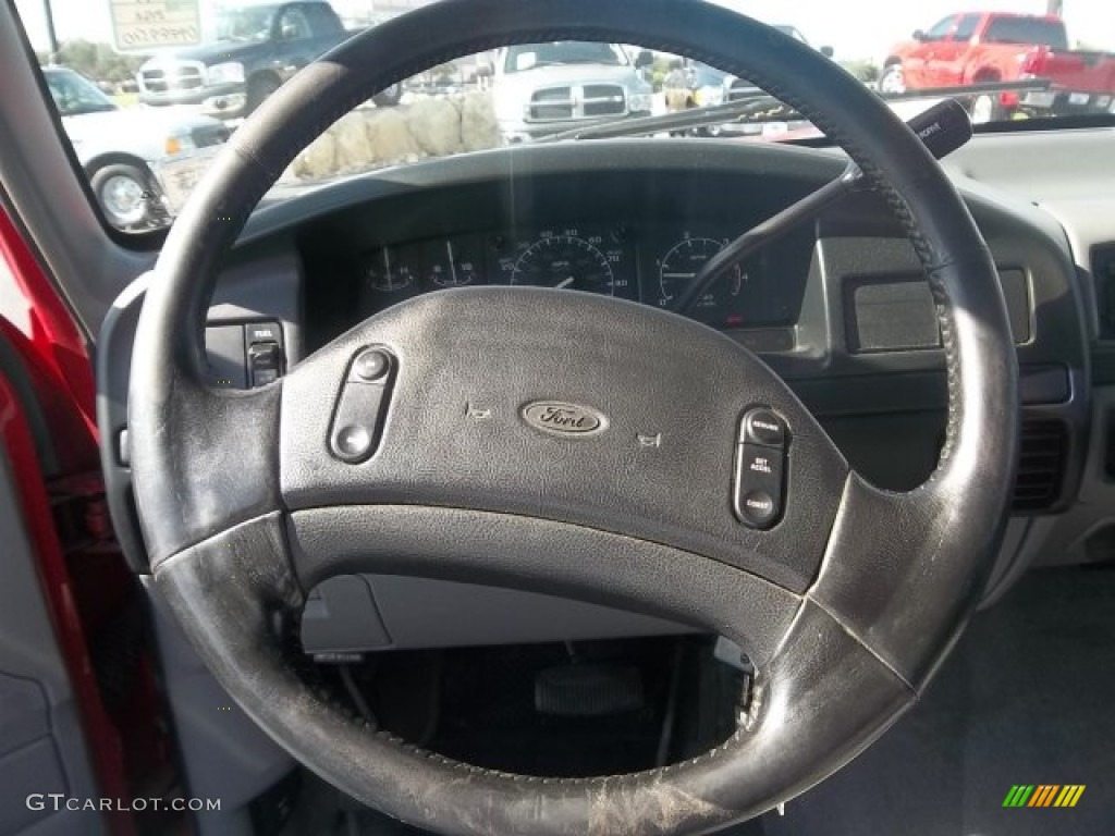 1996 Ford F250 XLT Extended Cab Grey Steering Wheel Photo #72063509