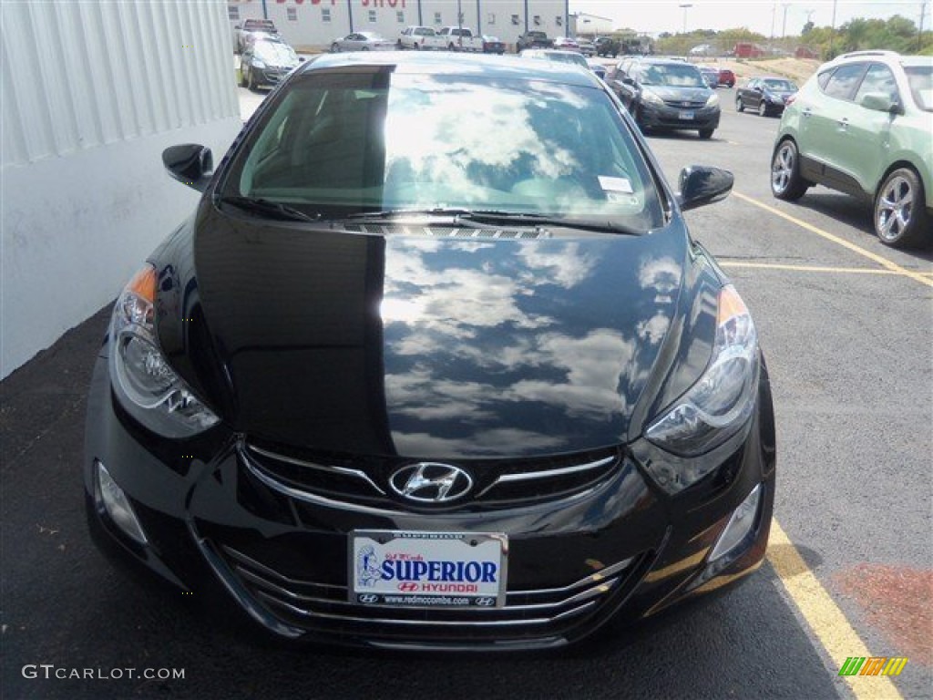 2013 Elantra Limited - Midnight Black / Gray photo #2