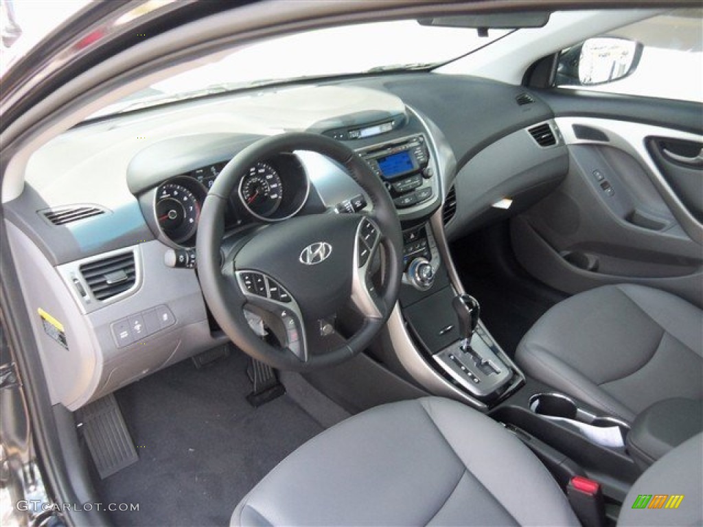 2013 Elantra Limited - Midnight Black / Gray photo #10