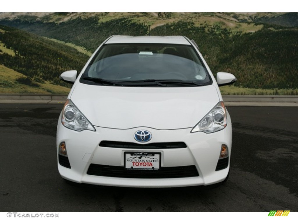 2012 Prius c Hybrid Two - Super White / Light Blue Gray/Black photo #3