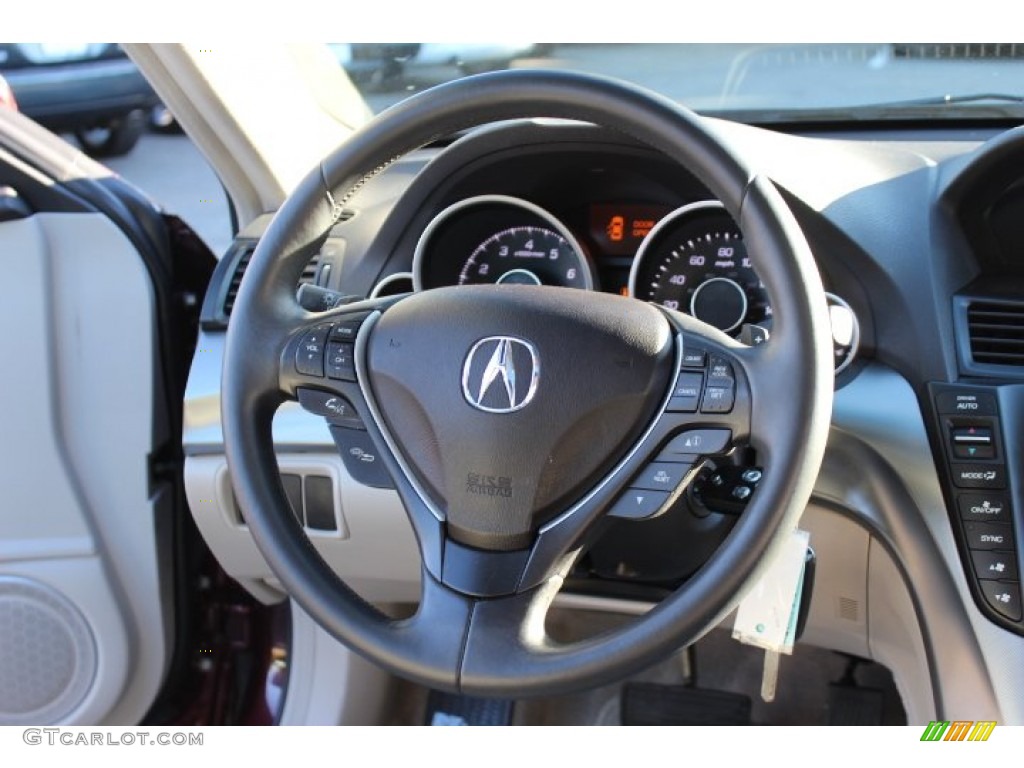 2010 Acura TL 3.5 Taupe Steering Wheel Photo #72071605