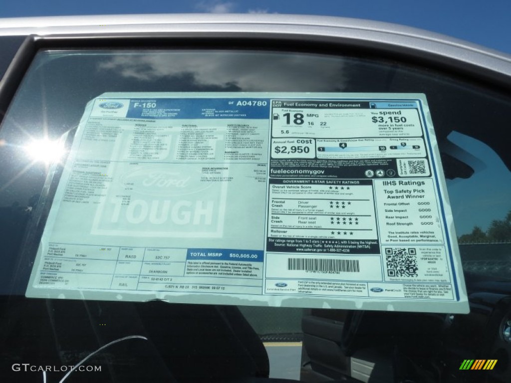 2013 Ford F150 Platinum SuperCrew Window Sticker Photo #72073882