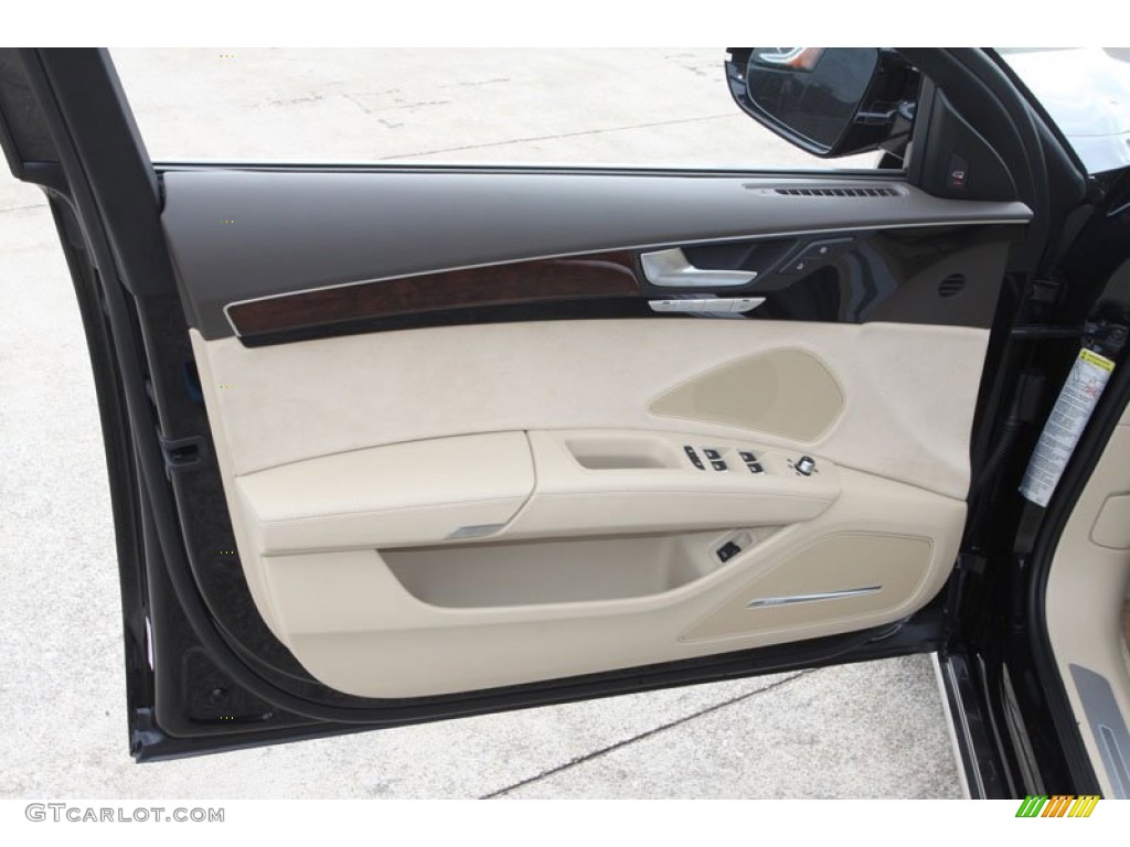 2013 Audi A8 L 4.0T quattro Velvet Beige Door Panel Photo #72074482
