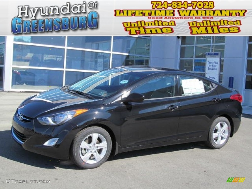 2013 Elantra GLS - Midnight Black / Gray photo #1