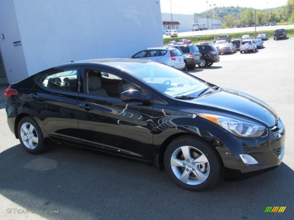 2013 Elantra GLS - Midnight Black / Gray photo #3