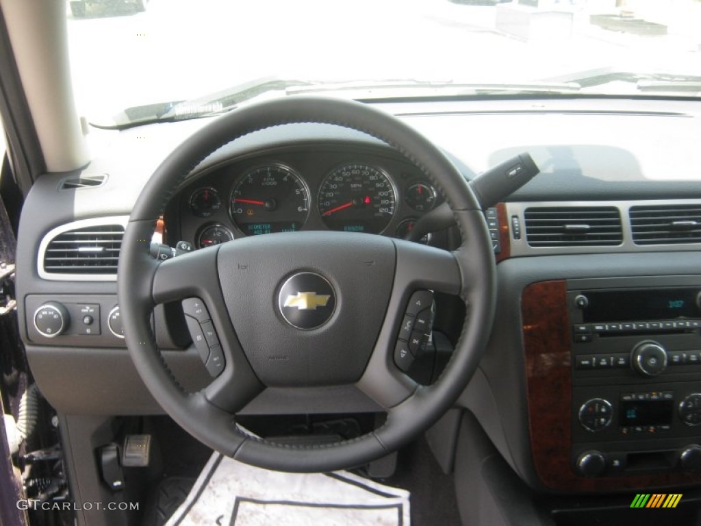 2011 Chevrolet Silverado 1500 LTZ Crew Cab 4x4 Ebony Steering Wheel Photo #72076203