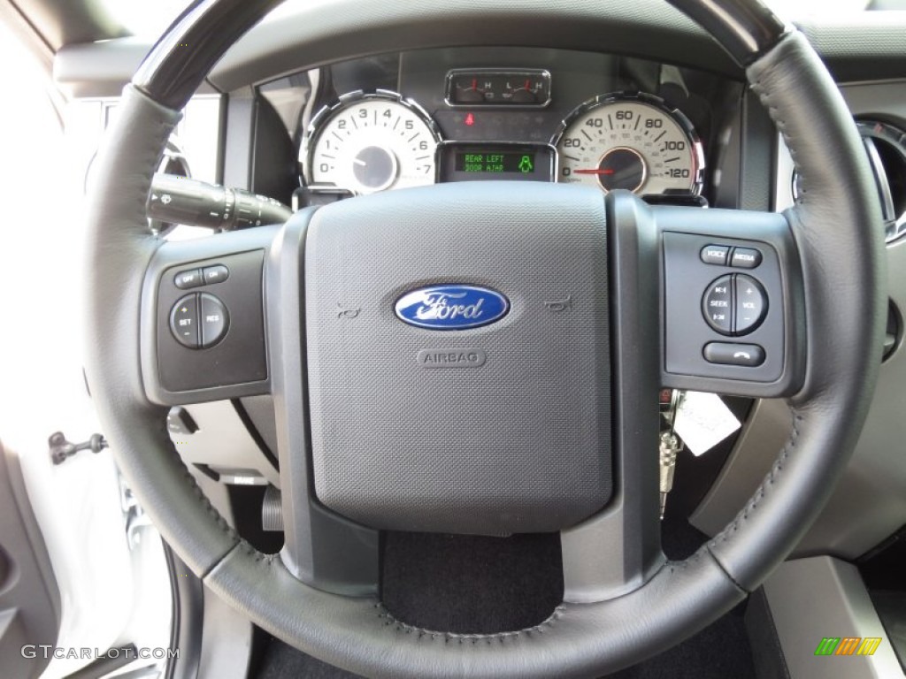 2013 Ford Expedition EL Limited Charcoal Black Steering Wheel Photo #72076753