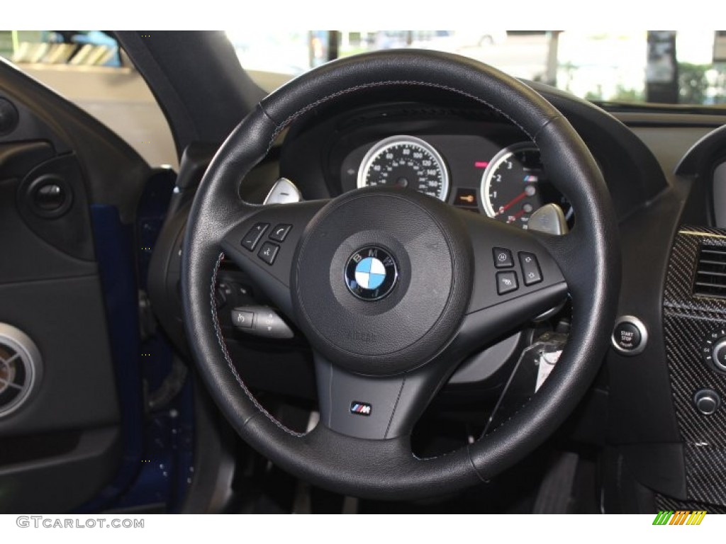2010 BMW M6 Coupe Black Steering Wheel Photo #72077758