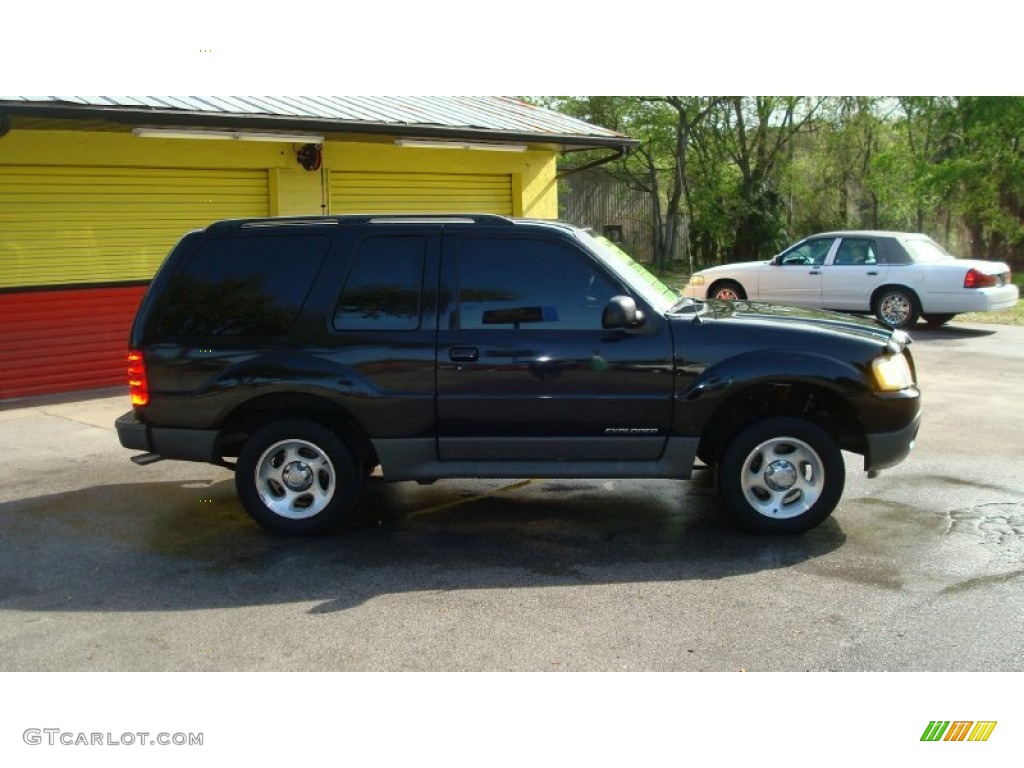 2002 Explorer Sport - Black Clearcoat / Medium Parchment photo #2