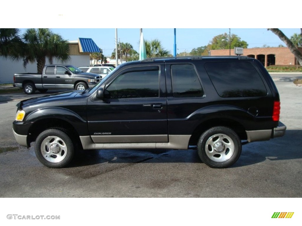 2002 Explorer Sport - Black Clearcoat / Medium Parchment photo #6
