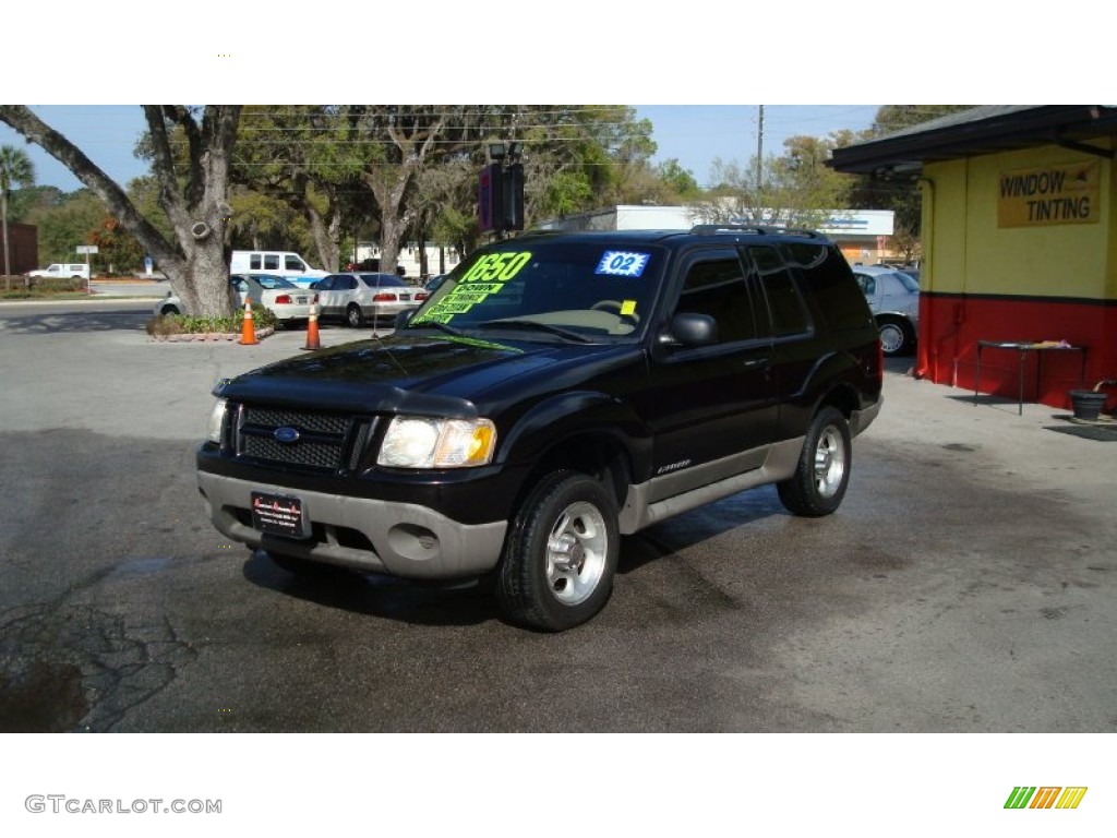 2002 Explorer Sport - Black Clearcoat / Medium Parchment photo #7