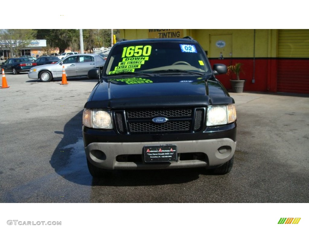 2002 Explorer Sport - Black Clearcoat / Medium Parchment photo #8