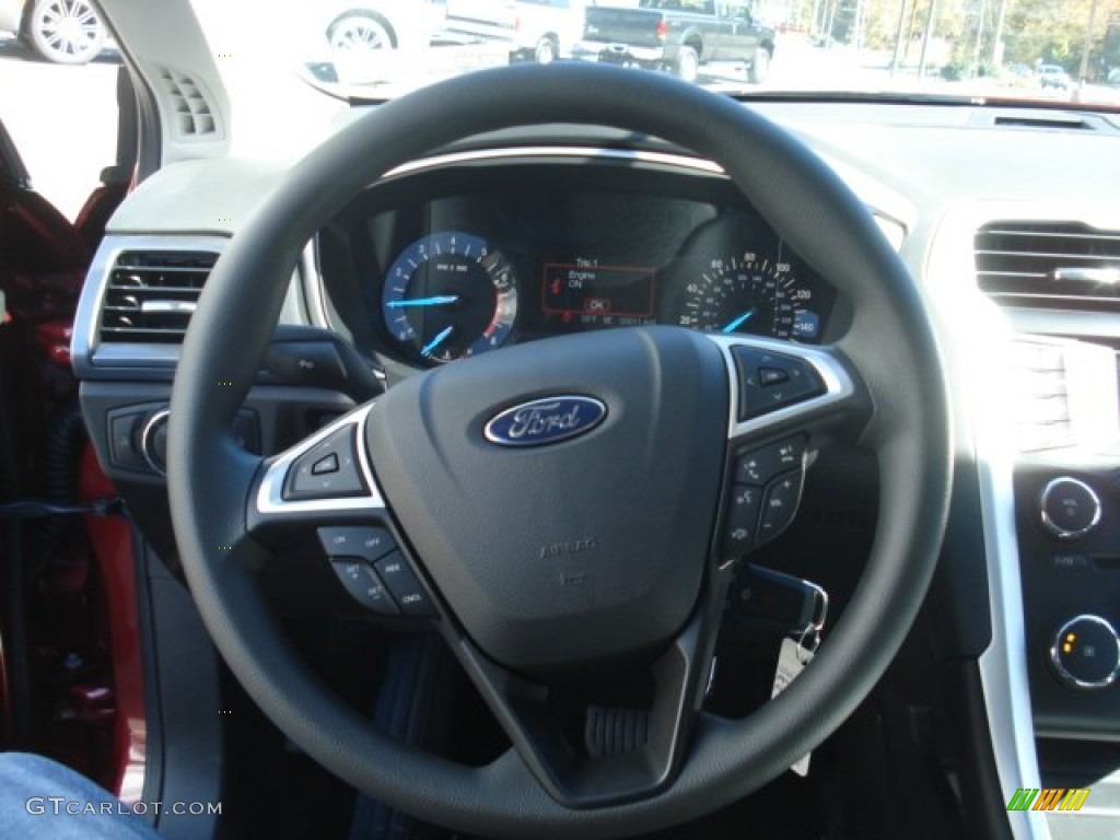 2013 Ford Fusion SE 1.6 EcoBoost Charcoal Black Steering Wheel Photo #72091493