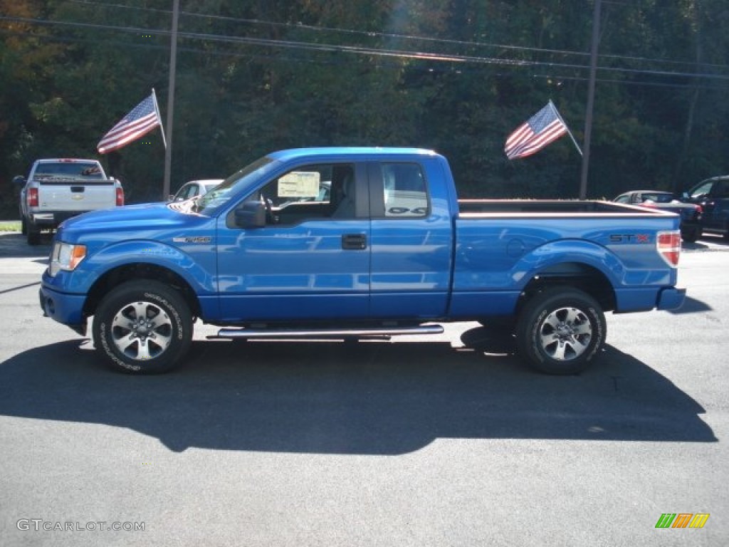 2012 F150 STX SuperCab 4x4 - Blue Flame Metallic / Steel Gray photo #5