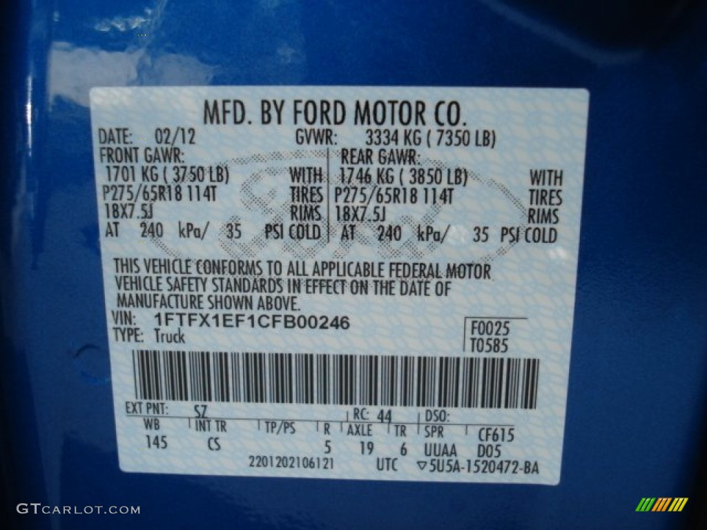 2012 F150 STX SuperCab 4x4 - Blue Flame Metallic / Steel Gray photo #18