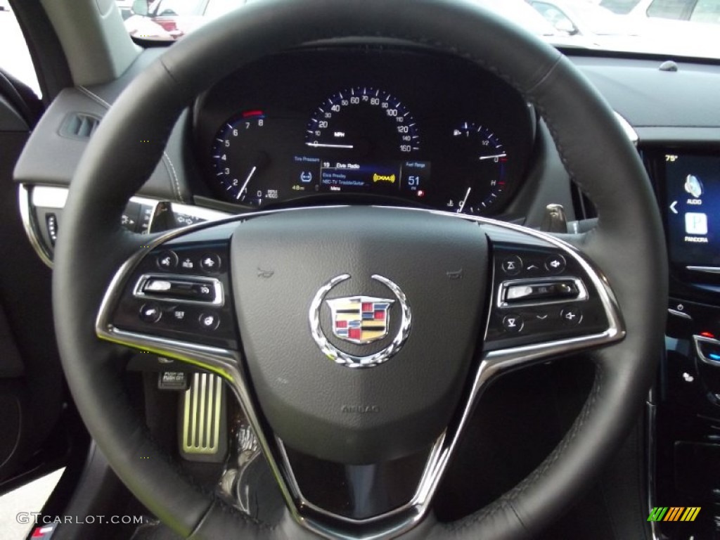 2013 Cadillac ATS 3.6L Premium Jet Black/Jet Black Accents Steering Wheel Photo #72092302