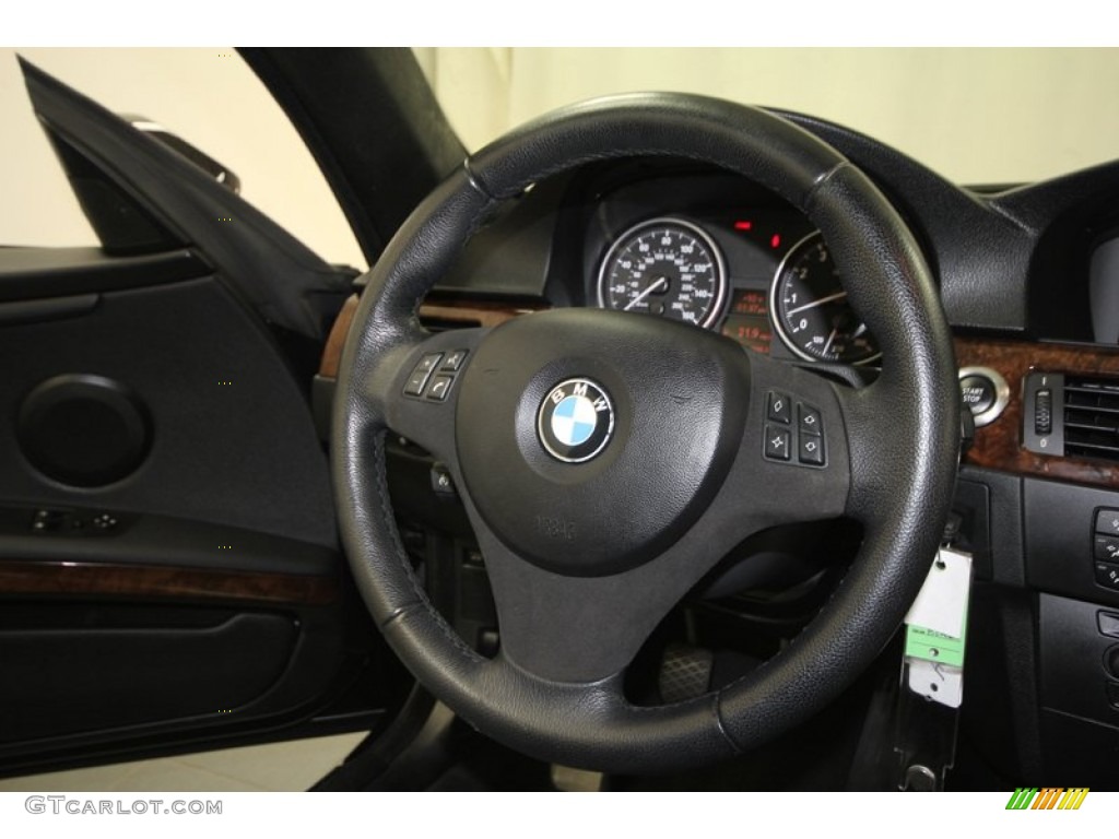 2007 BMW 3 Series 328i Coupe Black Steering Wheel Photo #72092877