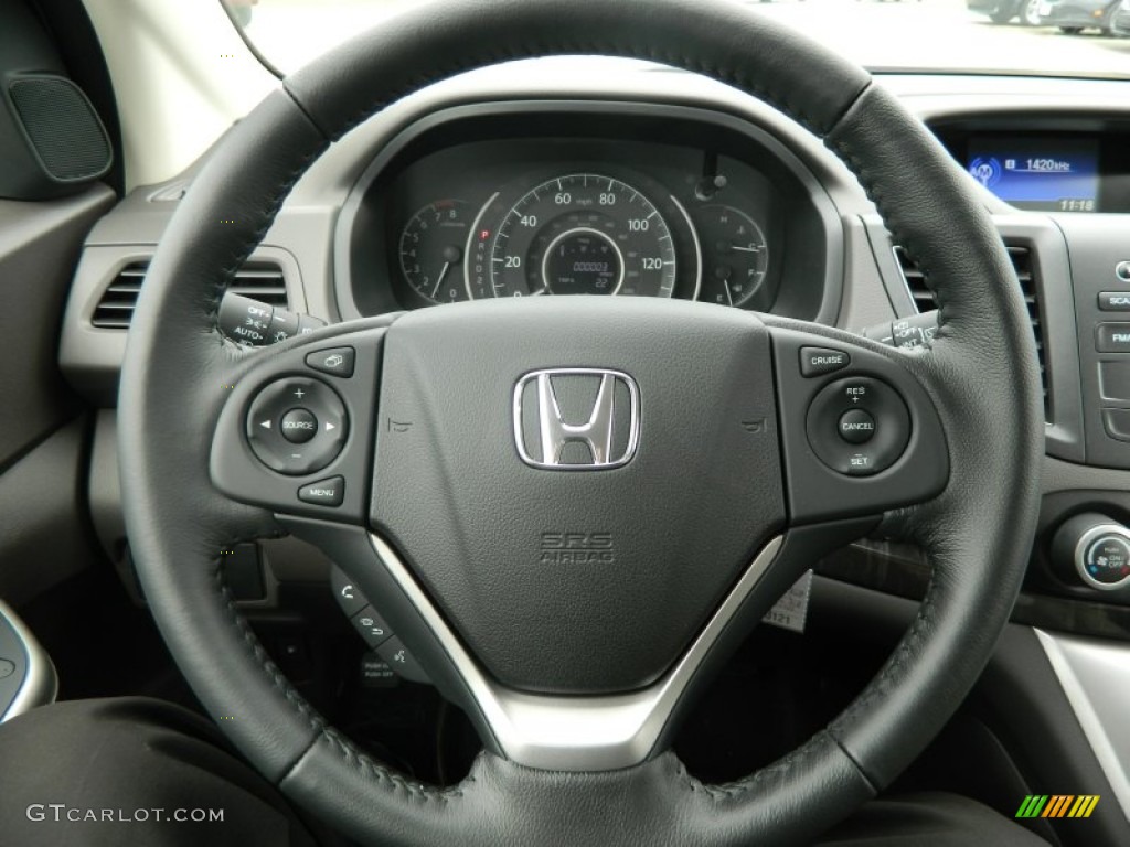 2013 Honda CR-V EX-L AWD Beige Steering Wheel Photo #72093658