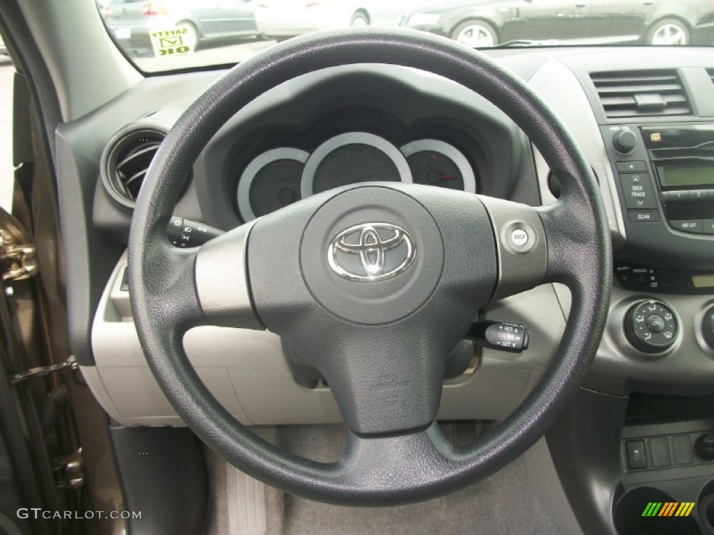 2010 Toyota RAV4 I4 4WD Ash Gray Steering Wheel Photo #72095104