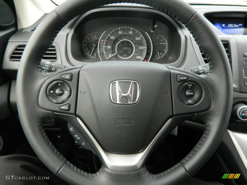 2013 Honda CR-V EX-L Black Steering Wheel Photo #72095911