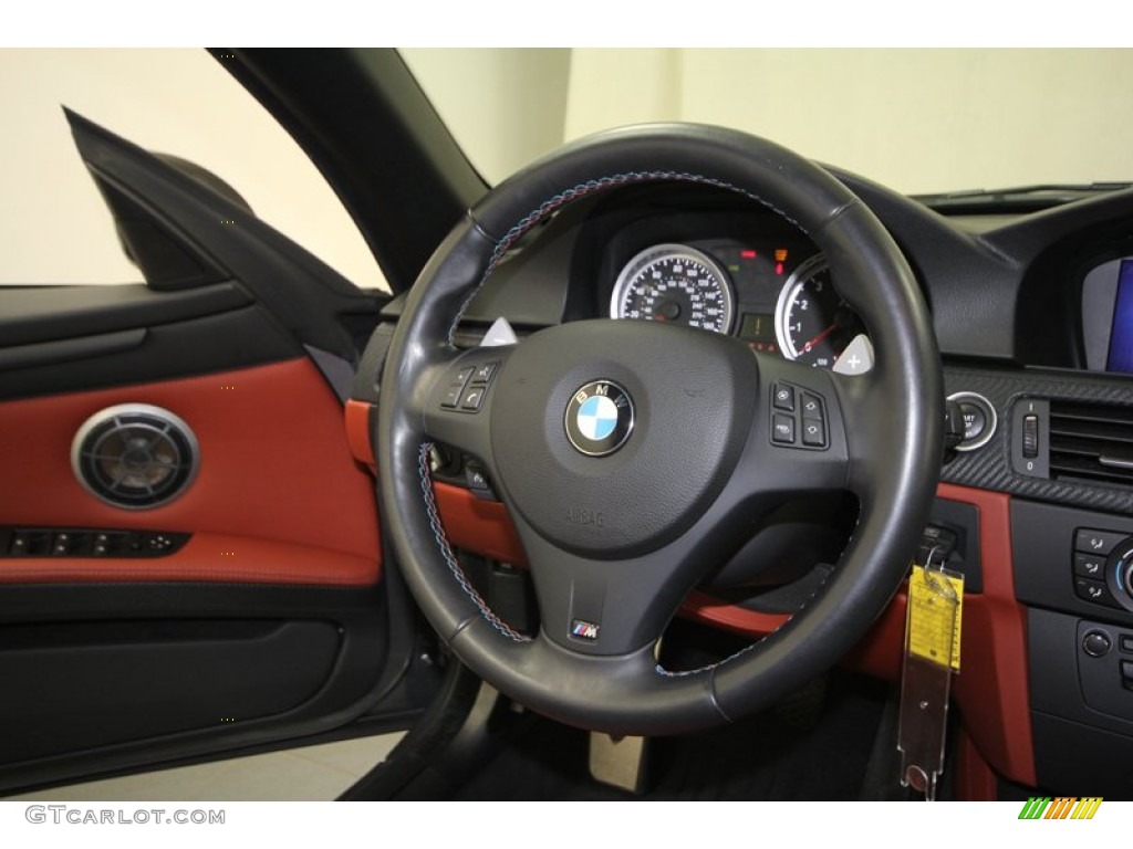 2011 BMW M3 Convertible Fox Red Novillo Leather Steering Wheel Photo #72098380