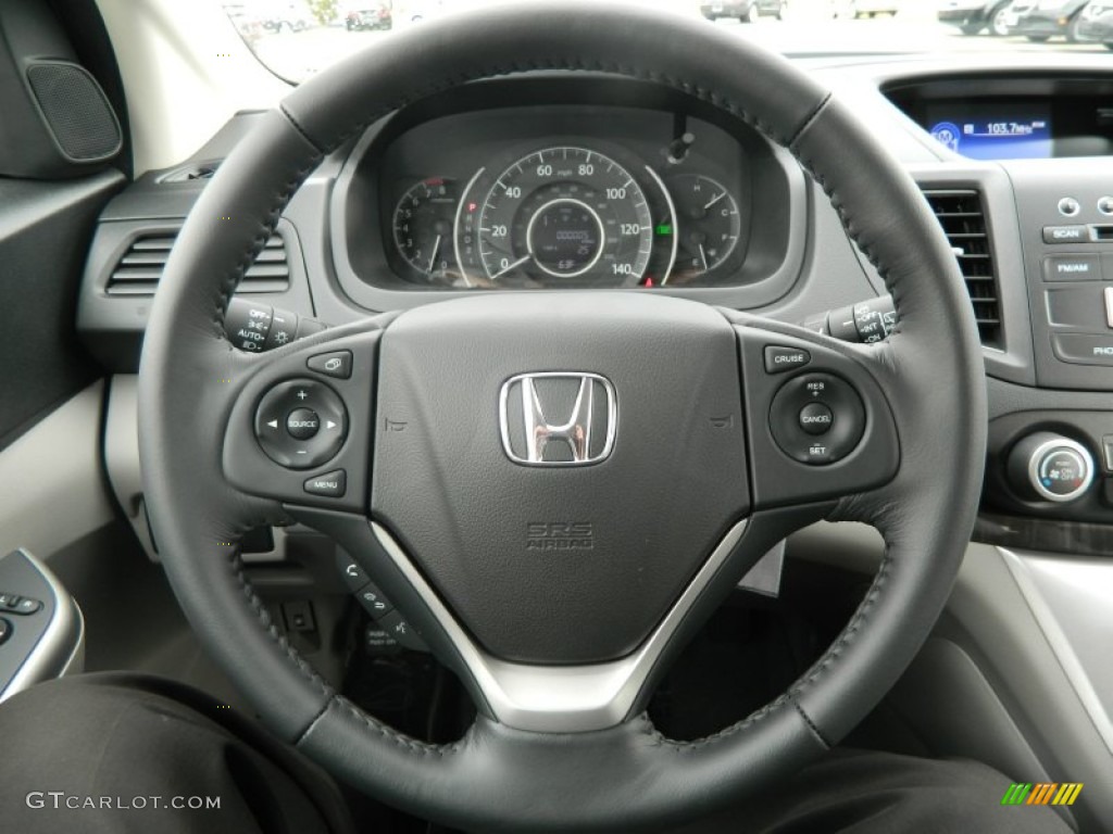 2013 Honda CR-V EX-L AWD Gray Steering Wheel Photo #72098404