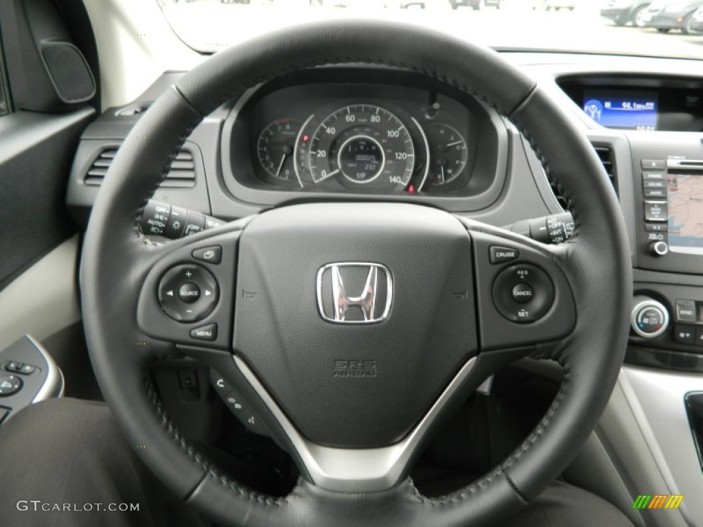 2013 Honda CR-V EX-L AWD Gray Steering Wheel Photo #72098785