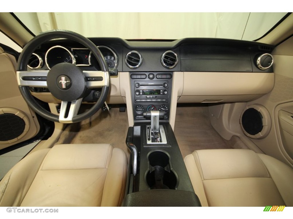 2005 Mustang V6 Premium Coupe - Black / Medium Parchment photo #4