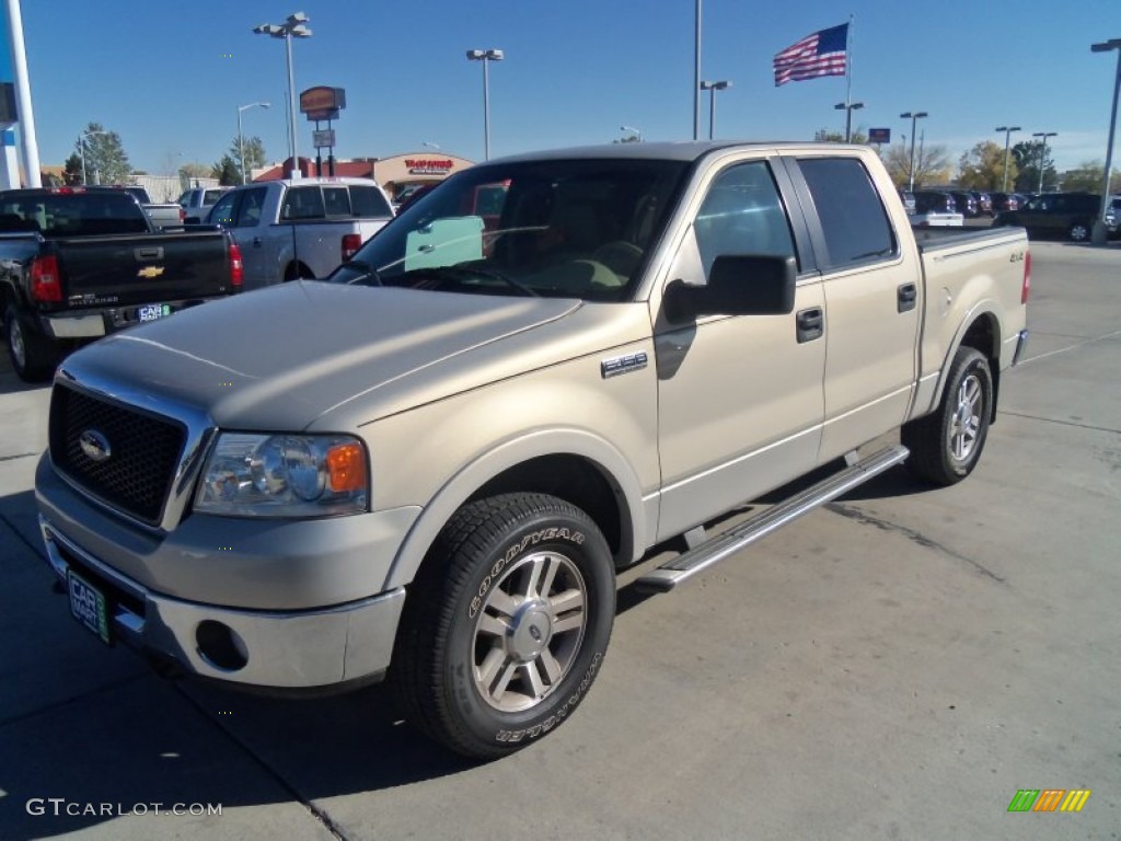 2006 F150 Lariat SuperCrew 4x4 - Smokestone Metallic / Tan photo #5